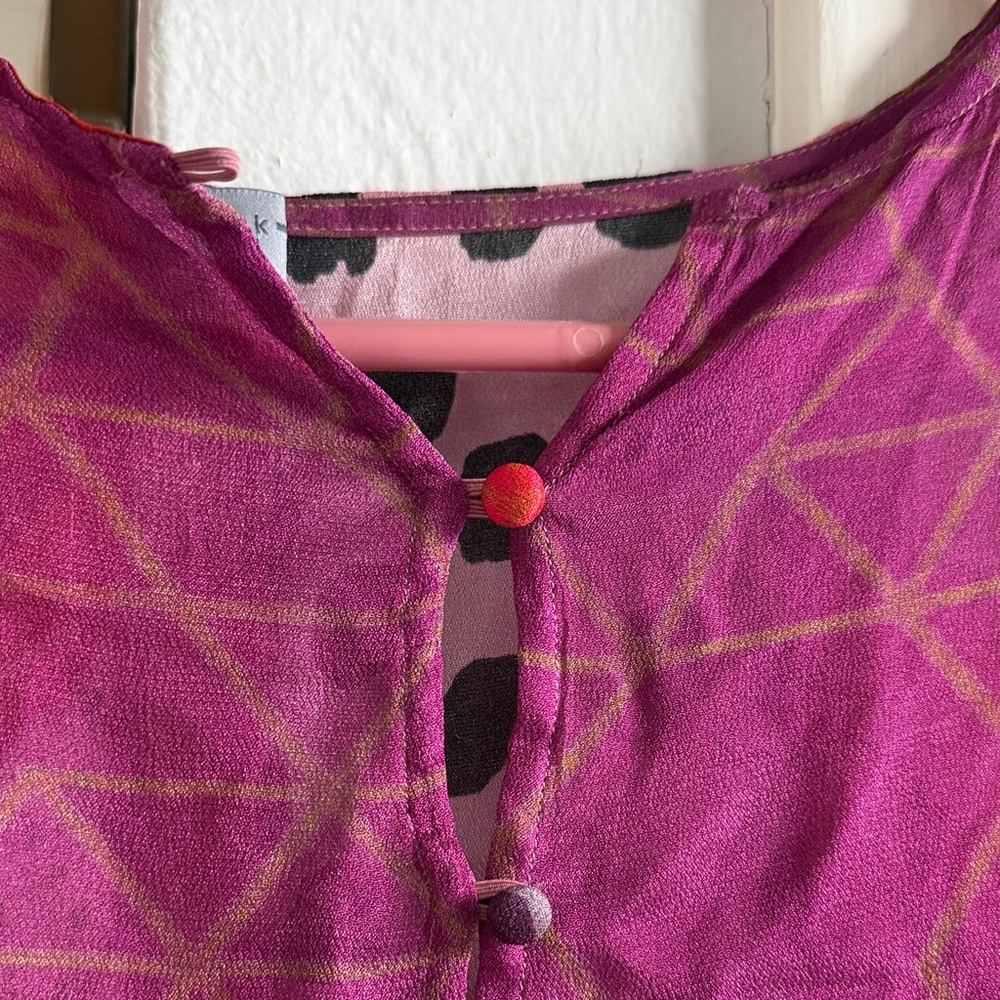 Colorful Patchwork Polka Dot Blouse - image 4